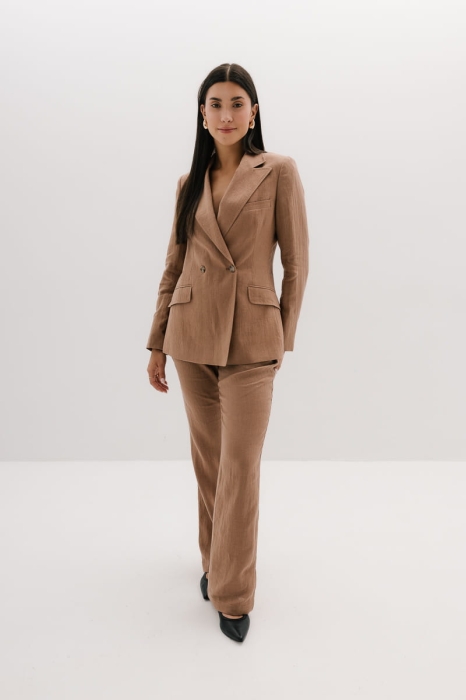 Spodnie Linen Whisper lniane, beżowe