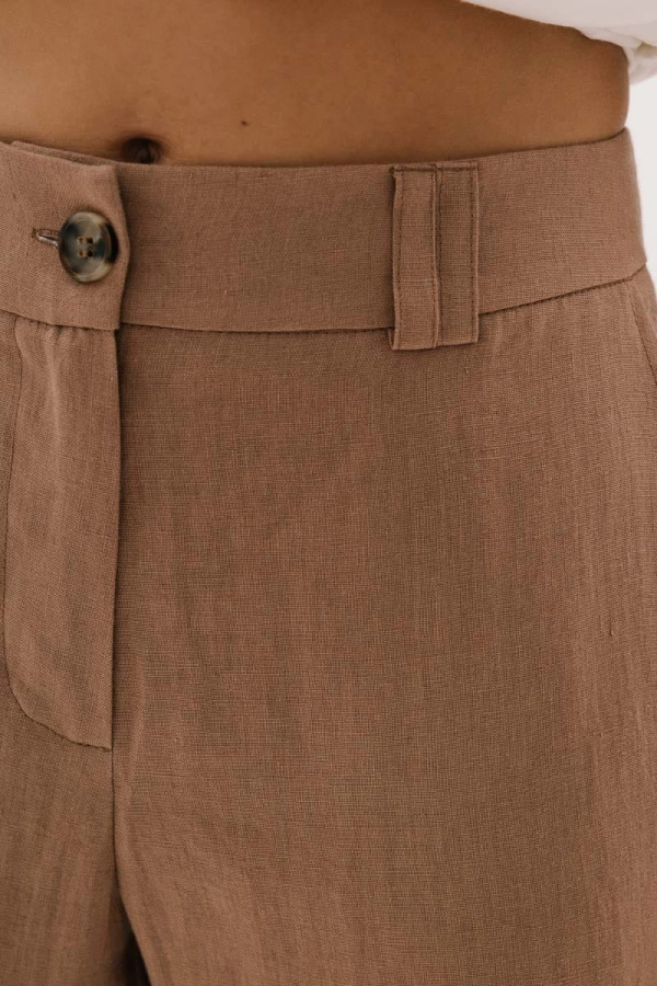 Spodnie Linen Whisper lniane, beżowe