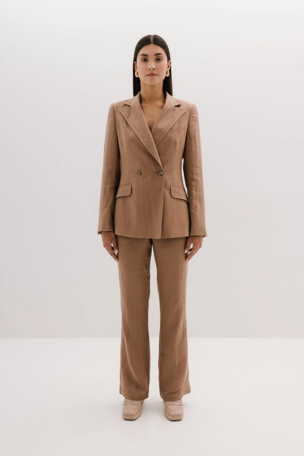 Spodnie Linen Whisper lniane, beżowe