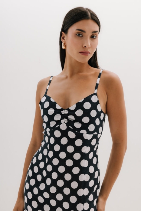 Bluzka lniana Coquette, w kropki