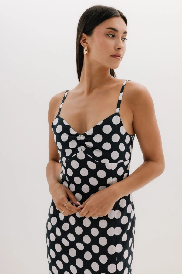 Bluzka lniana Coquette, w kropki