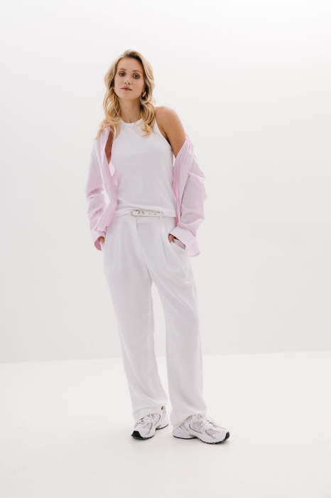 Spodnie Cannes wiskozowe, białe