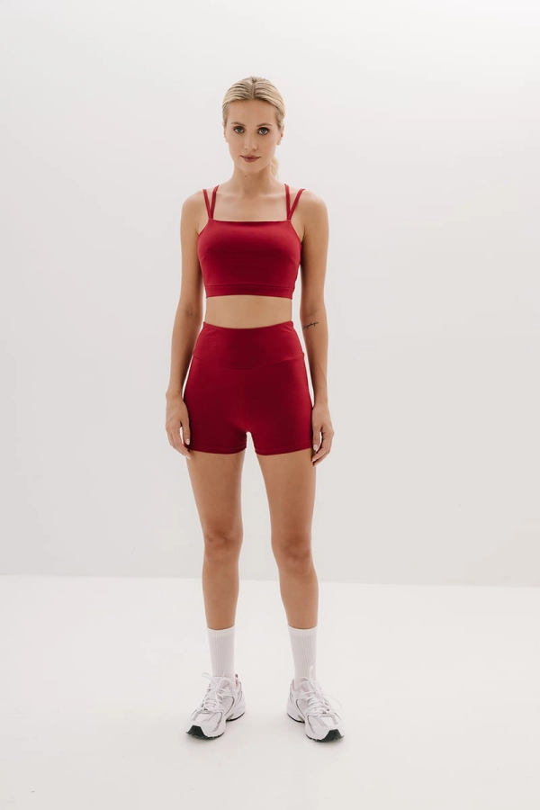 Top bawełniany Sculpt, czerwony