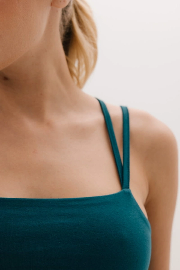 Top bawełniany Sculpt, zielony