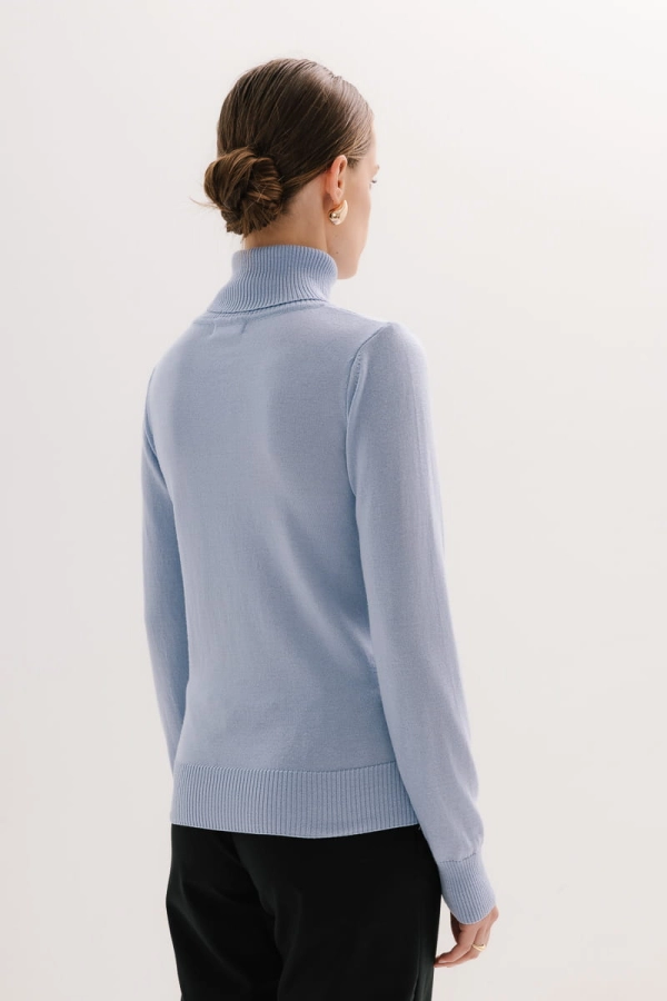 Golf Daisy z wełny merino, niebieski