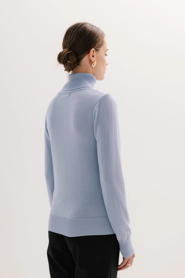 Golf Daisy z wełny merino, niebieski