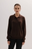 Sweter Polo wełniano-bawełniany, brązowy