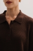Sweter Polo wełniano-bawełniany, brązowy