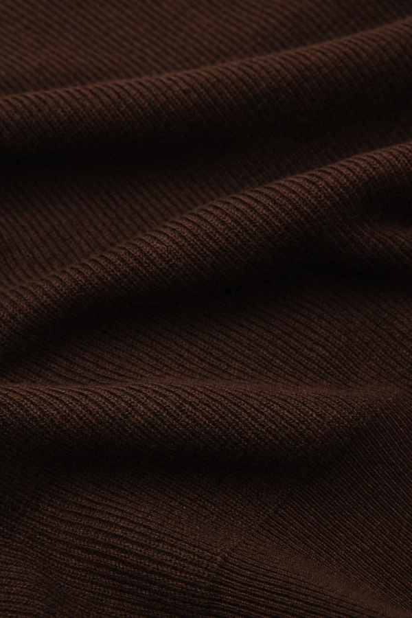 Sweter Polo wełniano-bawełniany, brązowy