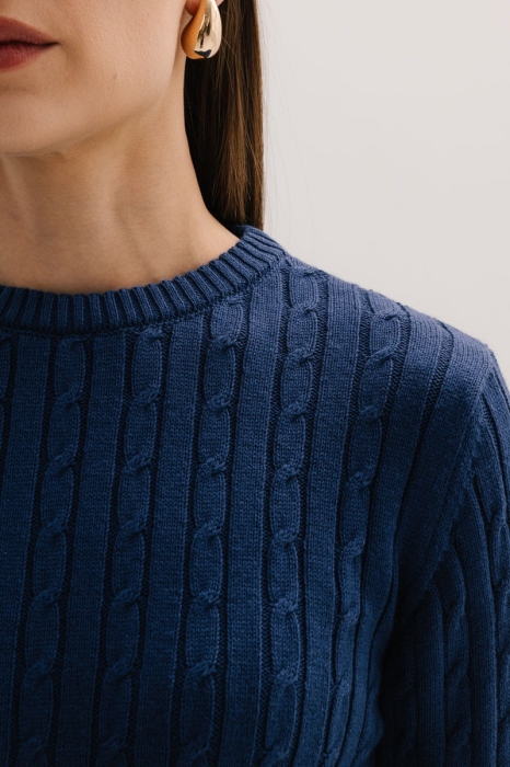 Sweter Elite bawełniany, granatowy