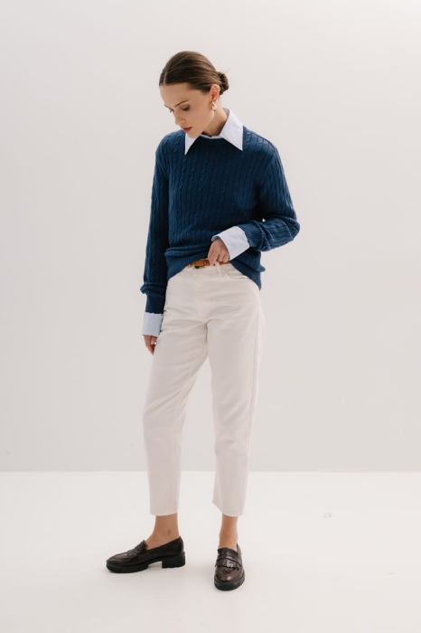 Sweter Elite bawełniany, granatowy