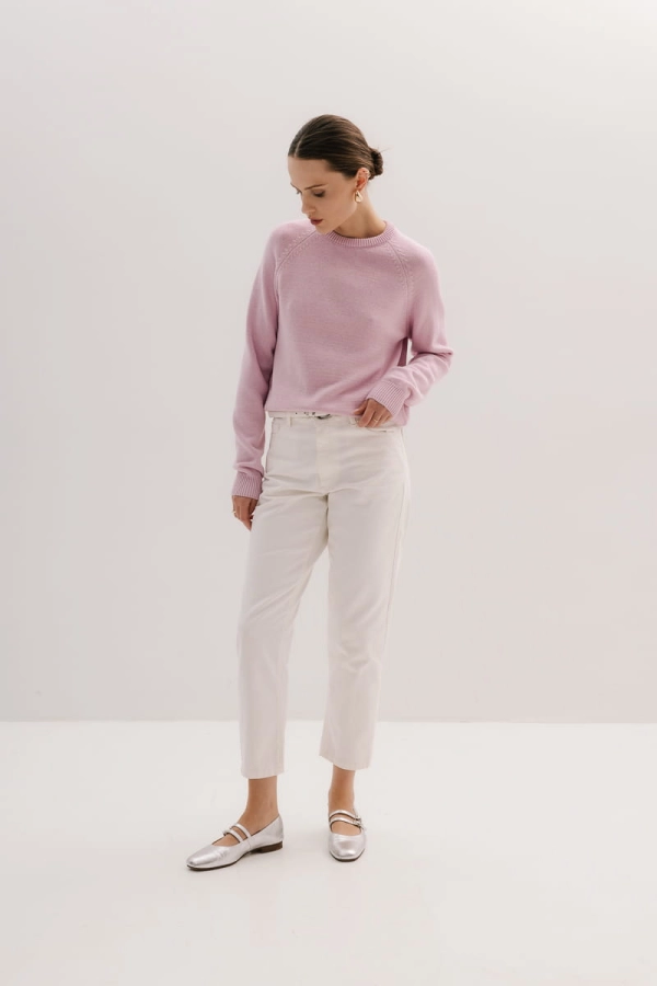 Spodnie jeansowe Blanc z bawełny organicznej, białe