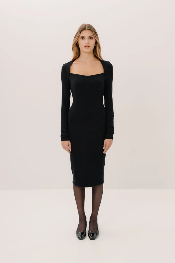 Sukienka midi Porto z bambusa, czarna