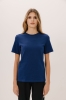 T-shirt Natural O-neck bawełniany, granatowy