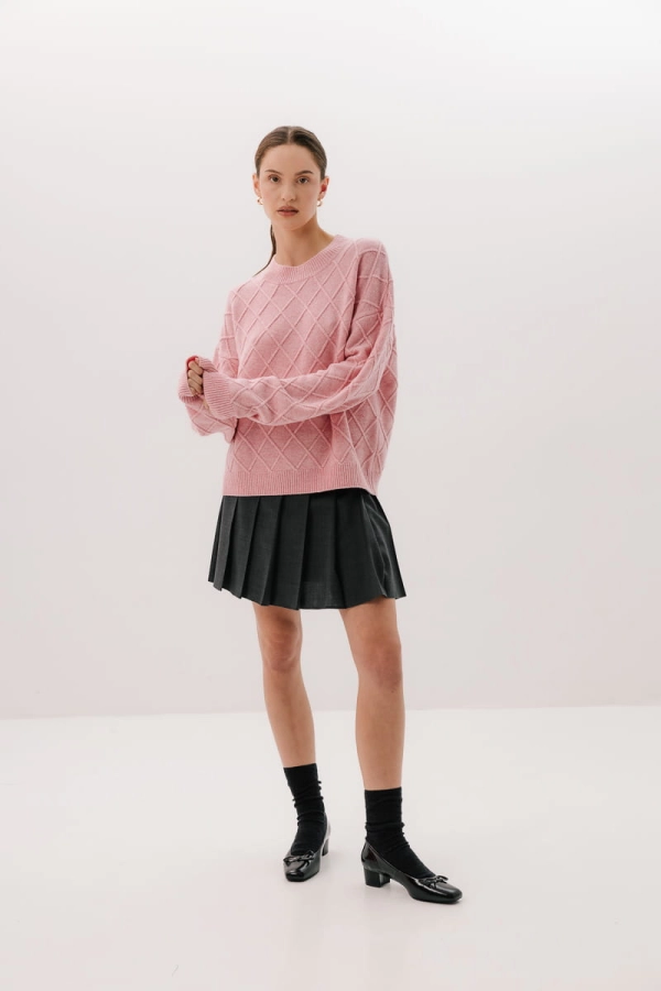 Spódnica plisowana wełniana Chloe, szara