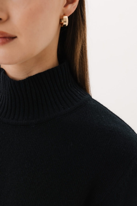 Sweter Mild wełniany, czarny