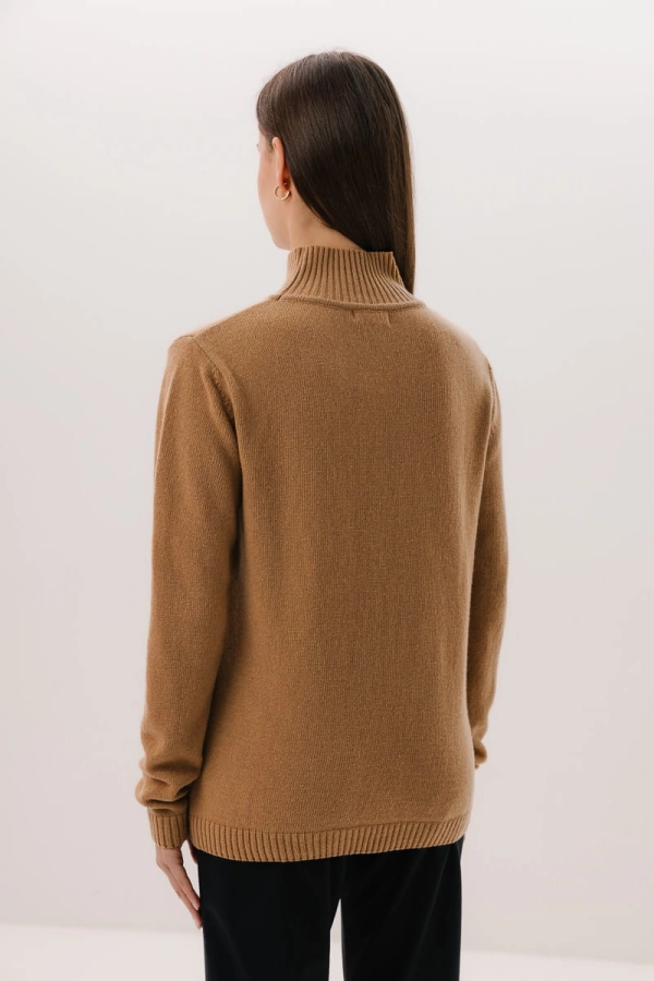 Sweter Mild wełniany, beżowy