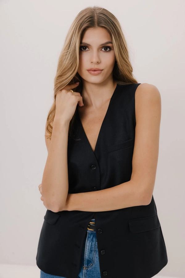 Kamizelka Florentina wełniana, czarna