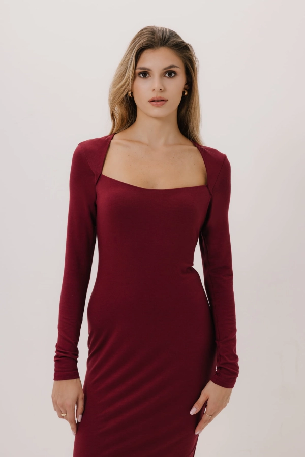 Sukienka midi Porto z bambusa, czerwona