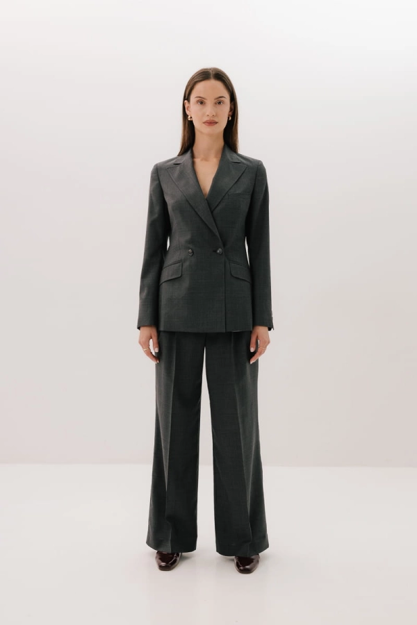 Marynarka dwurzędowa wełniana Eterno, szara