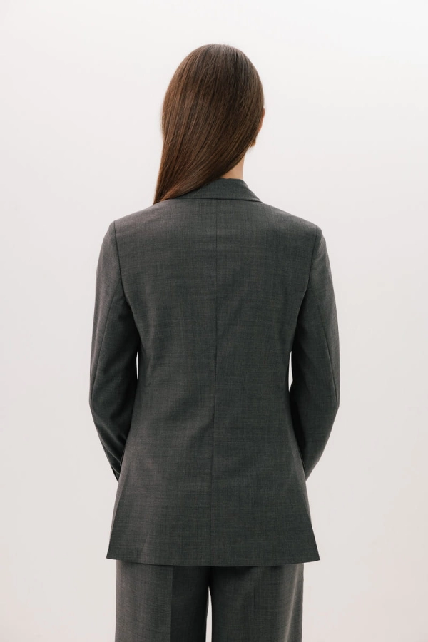 Marynarka dwurzędowa wełniana Eterno, szara