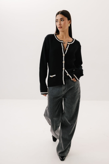 Kardigan Soothe wełniany, czarny