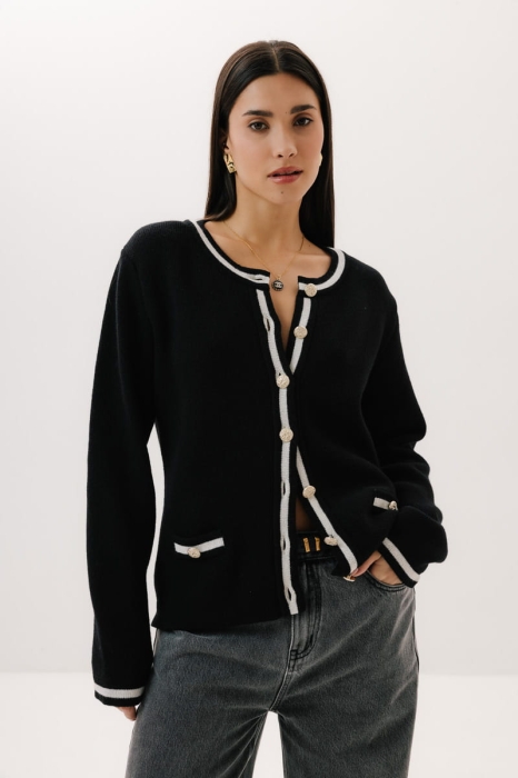 Kardigan Soothe wełniany, czarny