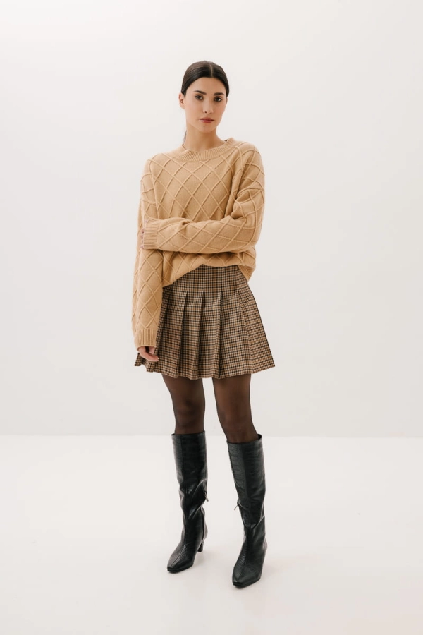 Spódnica Chloe wełniana mini, w kratkę