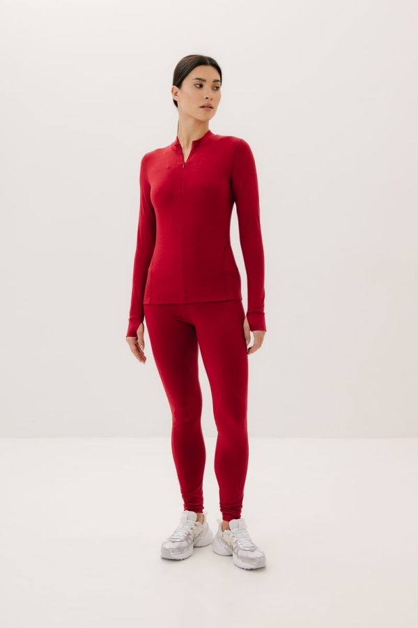 Legginsy Trail wełniane, czerwone