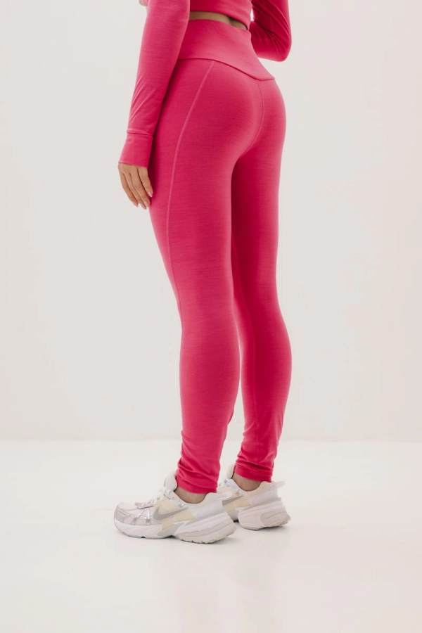 Legginsy Trail wełniane, różowe