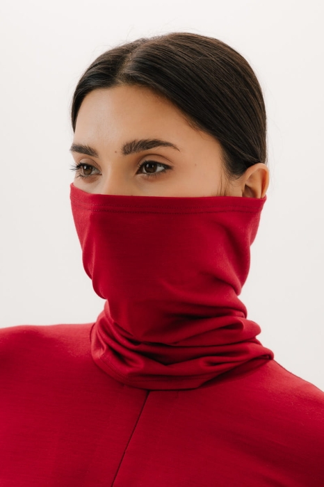 Komin wełniany, czerwony