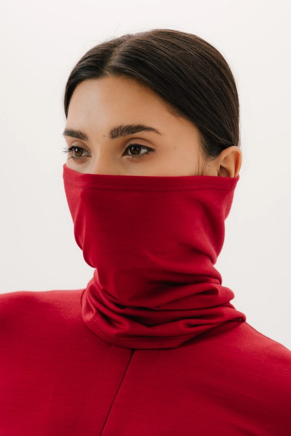 Komin wełniany, czerwony