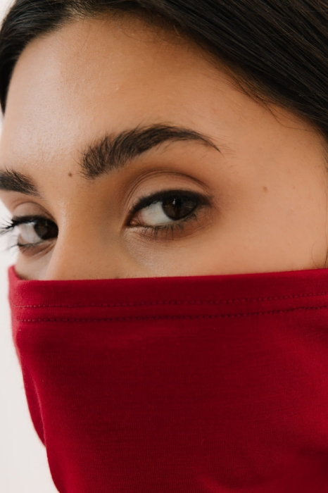 Komin wełniany, czerwony