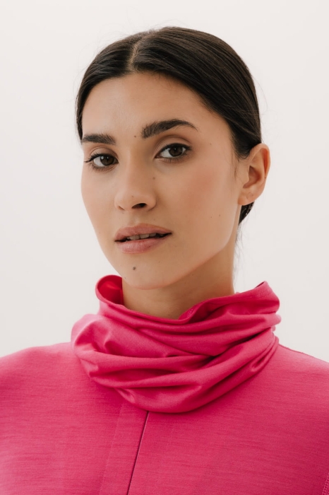 Komin wełniany, różowy