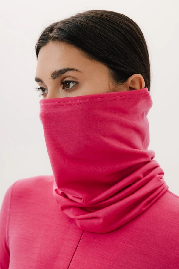 Komin wełniany, różowy