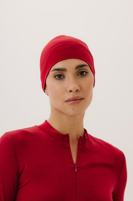 Czapka jednowarstwowa wełniana, czerwona