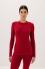 Longsleeve wełniany Warm Flow, czerwony