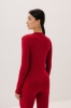Longsleeve wełniany Warm Flow, czerwony