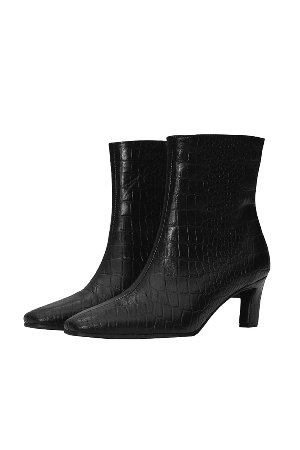 Botki skórzane Realm, czarne