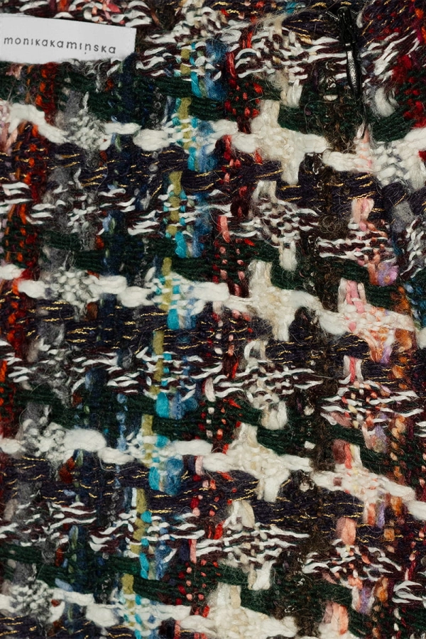 Spódnica Gina boucle z wełną, w kolorową kratkę