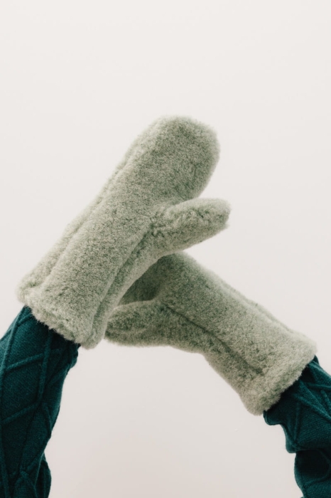 Rękawice Cieplej się nie da wełniane, zielone