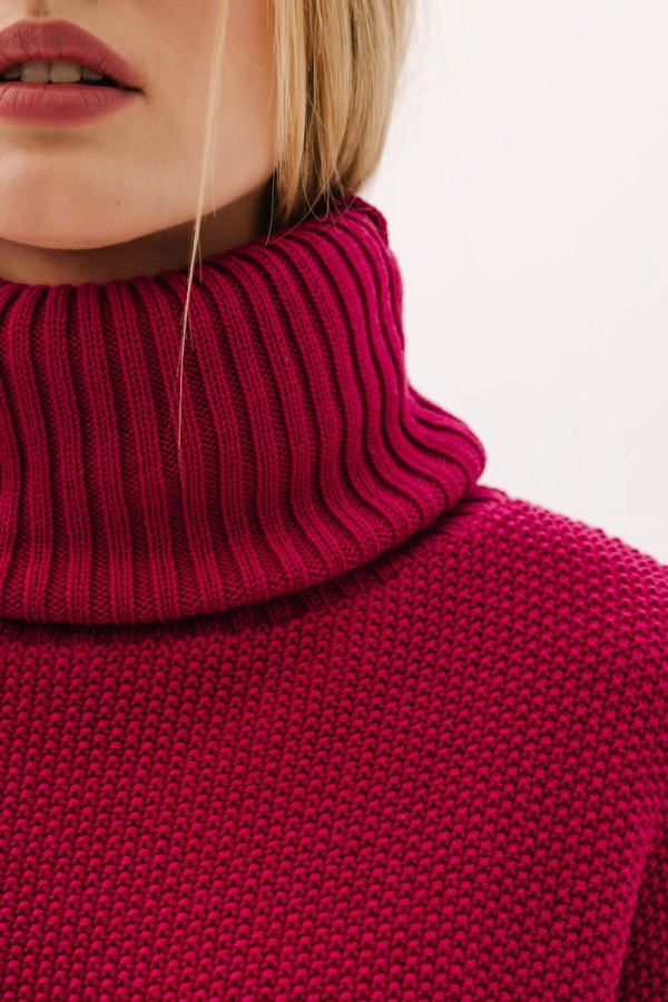 Golf Ella z wełny merino, różowy