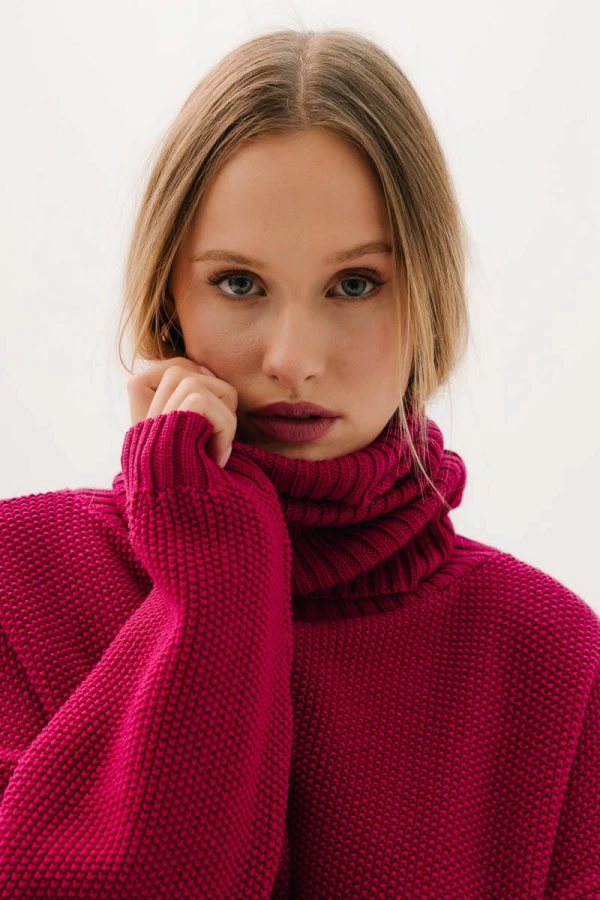 Golf Ella z wełny merino, różowy