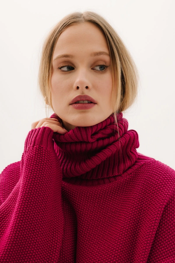 Golf Ella z wełny merino, różowy