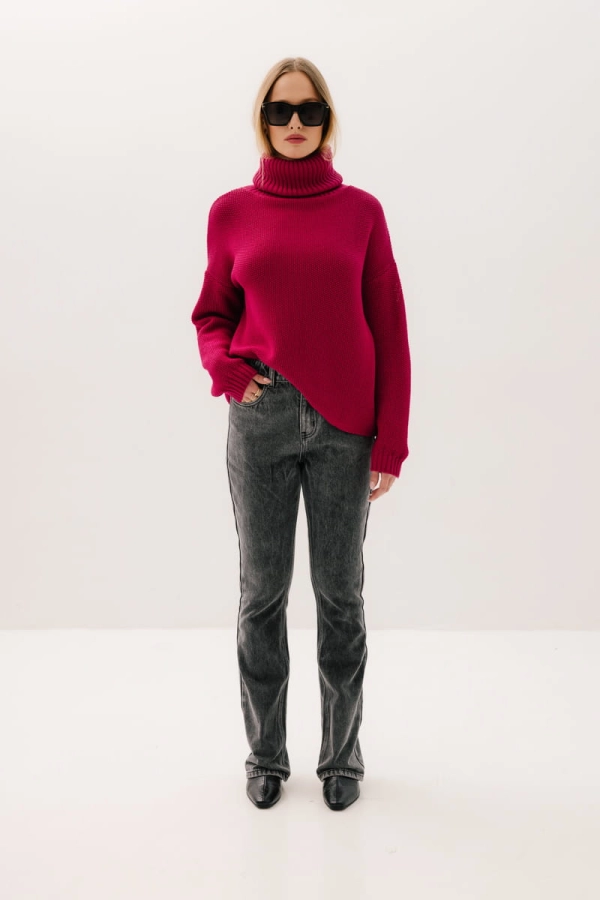 Golf Ella z wełny merino, różowy