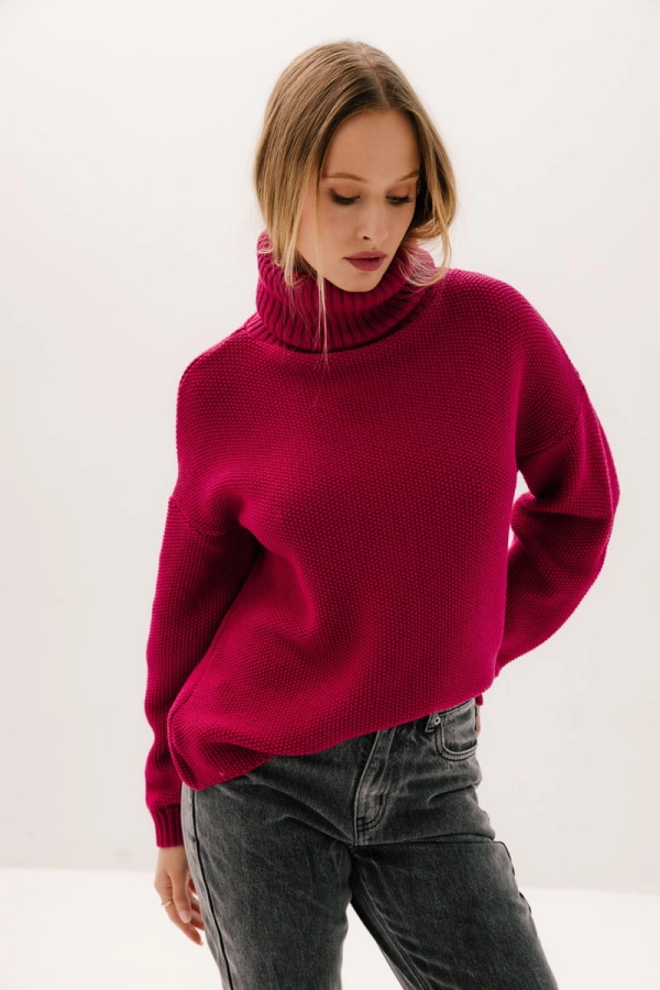 Golf Ella z wełny merino, różowy