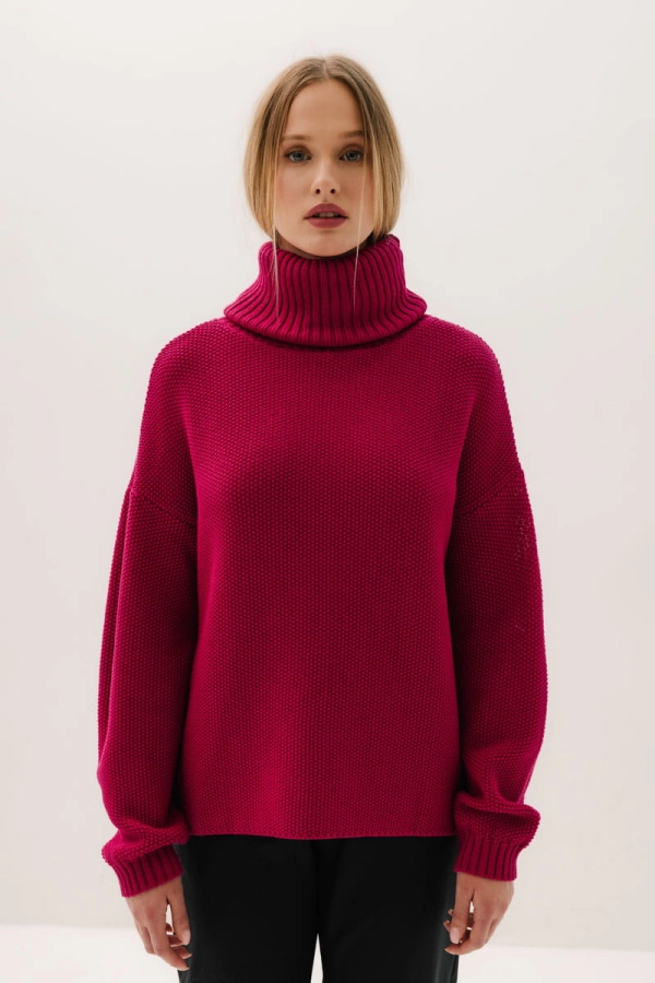 Golf Ella z wełny merino, różowy