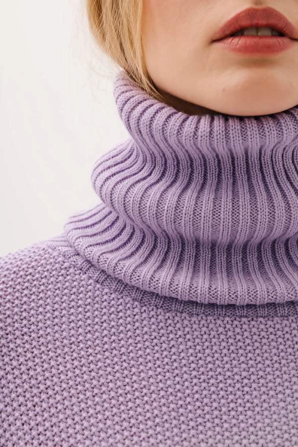Golf Ella z wełny merino, fioletowy