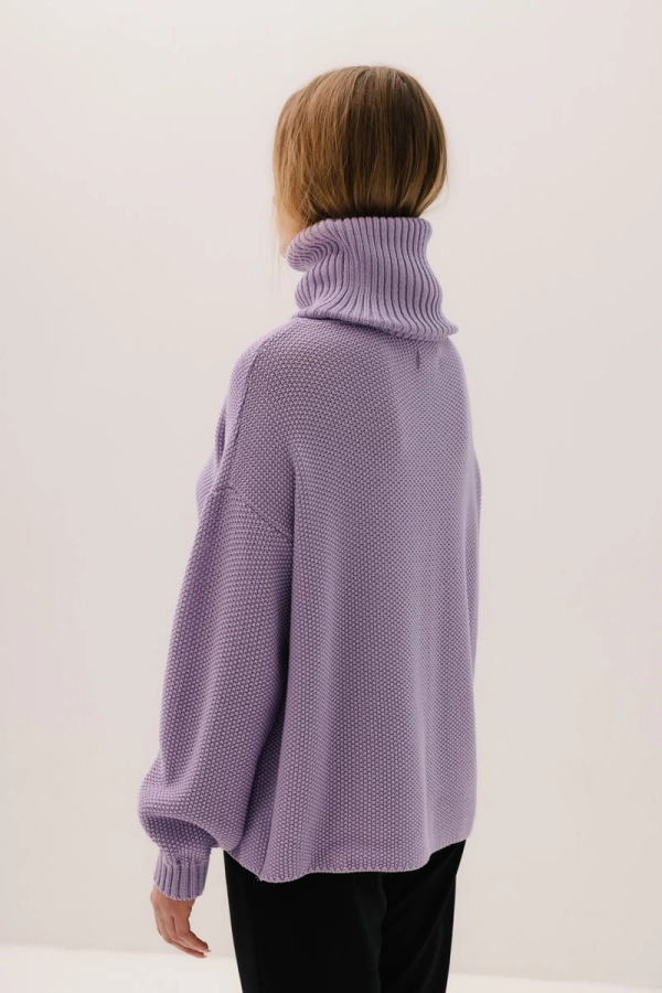 Golf Ella z wełny merino, fioletowy