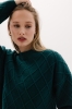 Sweter wełniany w romby Karo, zielony